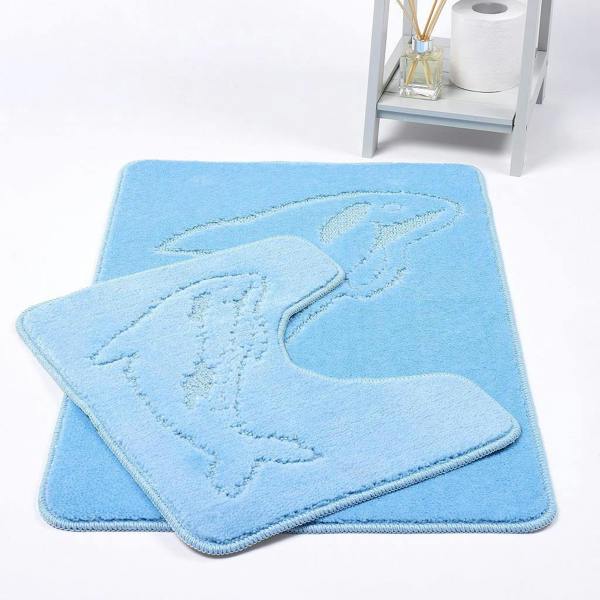 Dolphin 2pc Bath Mat and Pedestal Set