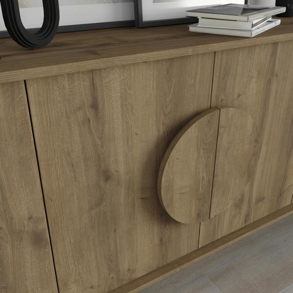 Decortie Gora Particleboard 4 Door Sideboard with Metal Legs (W) 180cm
