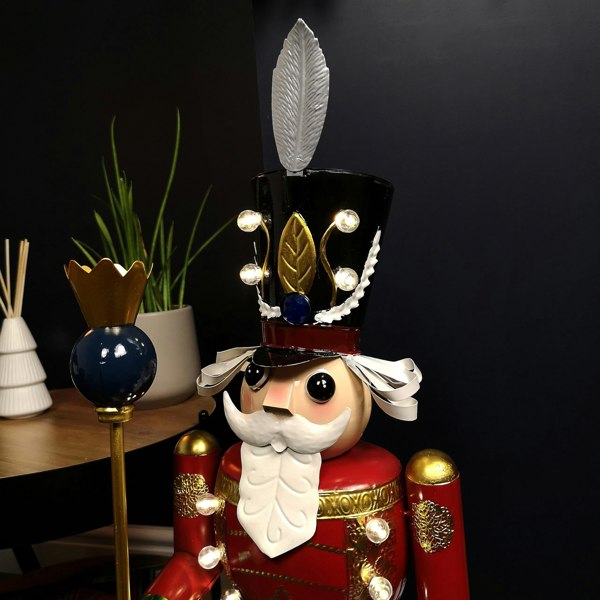 Samuel Alexander 80cm Light Up Nutcracker Soldier LED Christmas Wooden Ornament Home Decoration