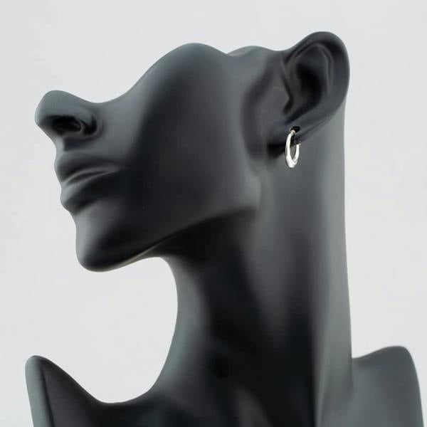 T. H. Baker 9ct White Gold Twist Creole Hoop Earrings 5.53.3799