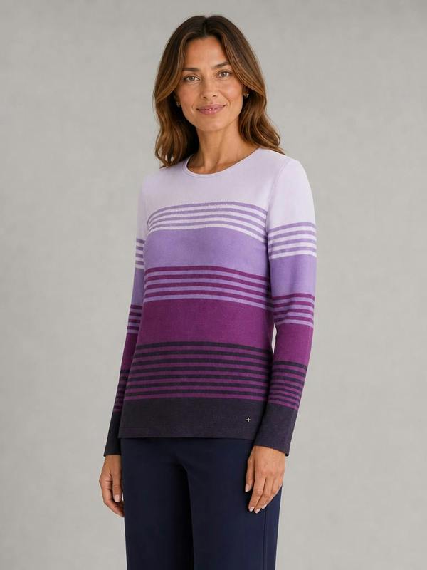 TIGI Tonal Stripe And Diamante Detail Top