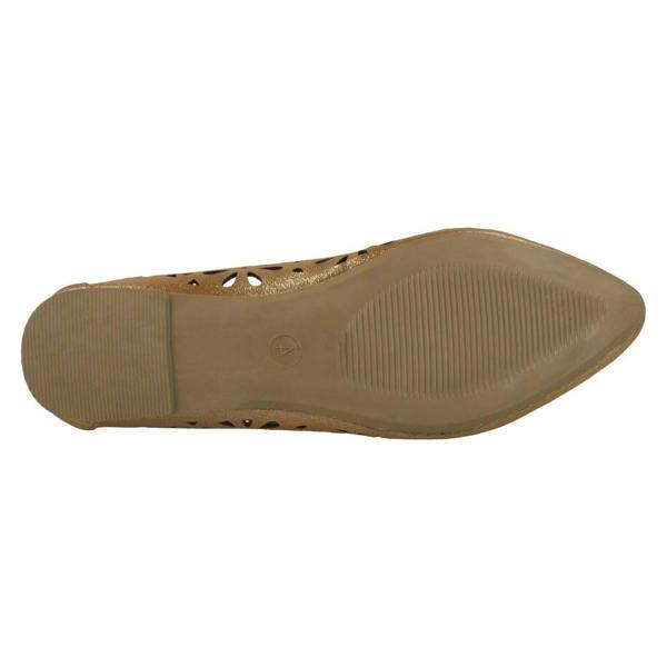 Spot On Ladies Spot On Flower Cut Out Ballerinas F80390
