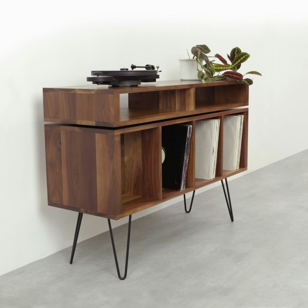 The Urban Editions Kelston Record Player Cabinet on Hairpin legs