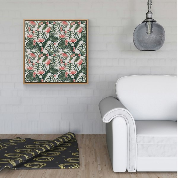 Warren Reed Dark Tropical Green Leaves Framed Canvas