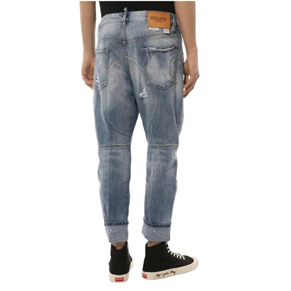 DSQUARED2 Worn Patchwork Relaxed Fit Blue Jeans W34