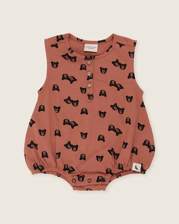 Red Bear Print Romper - image 2