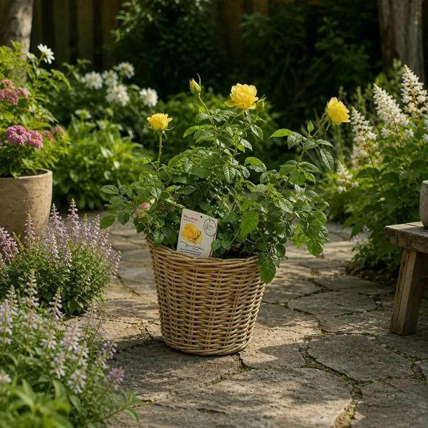 5L Rose Anniversary Wishes Yellow Rose Bush - Beautiful Flowering Garden Plant