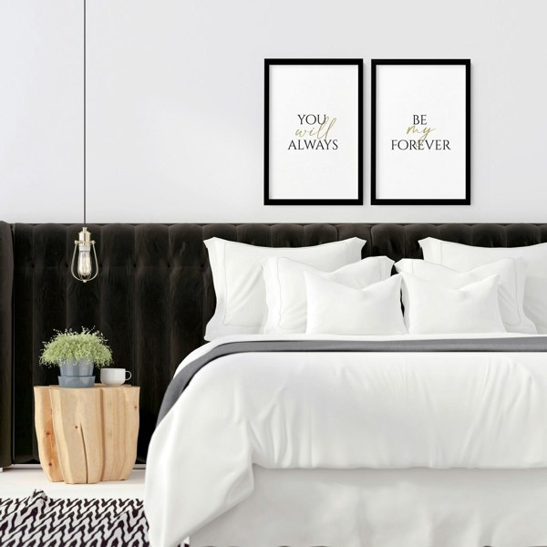 First anniversary gift for couple | set of 2 wall art prints for Bedroom