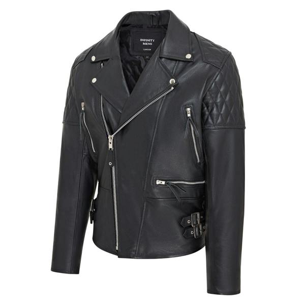 Infinity Leather Mens Cowhide Leather Brando Biker Jacket - Garland