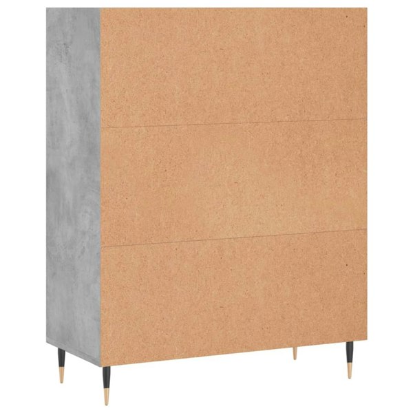 Berkfield Bookcase Concrete Grey 69.5x32.5x90 cm Engineered Wood