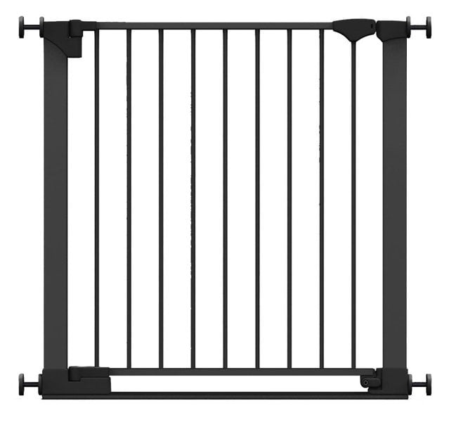 Safetots SafeStep Gate, Black, 82cm - 89cm, Extra Low Walkthough, 67cm Extra Wide Doorway, One Piece Extra Wide Baby Gate