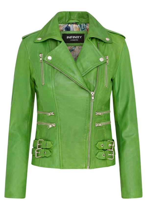 Infinity Leather Womens Leather Vintage Brando Biker Jacket-Orlando