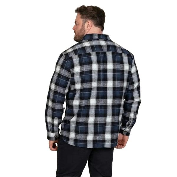 Duke Mens Newman D555 Checked Kingsize Shacket - Navy