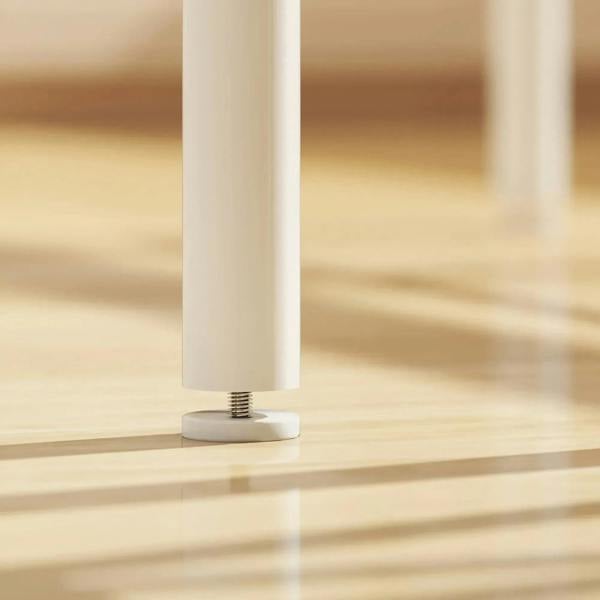 White bar table leg base with adjustable floor glide