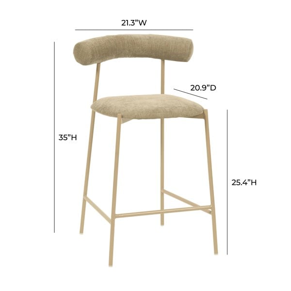 Furniture Edit Liliana Taupe Velvet Counter Bar Stool