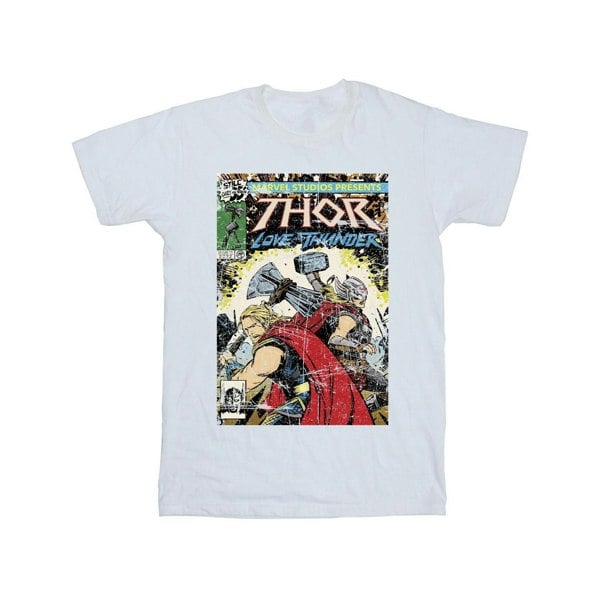 Marvel Mens Thor Love And Thunder Vintage Poster T-Shirt - White