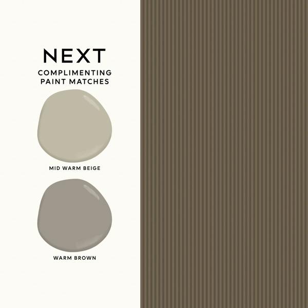 Next Mocha Ticking Stripe Wallpaper