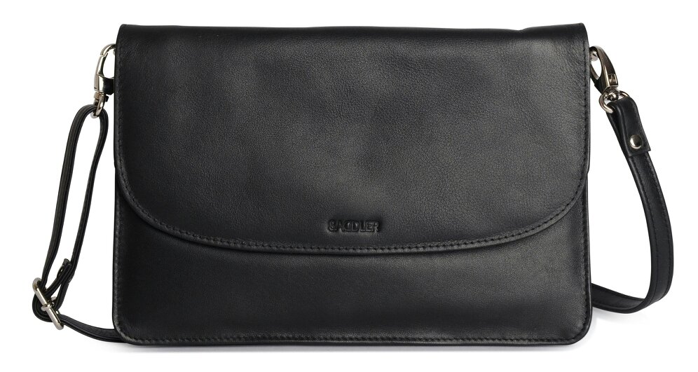 SADDLER Olivia 3-Section Leather Crossbody Bag & Clutch – Compact & Stylish - Gift Boxed - Black