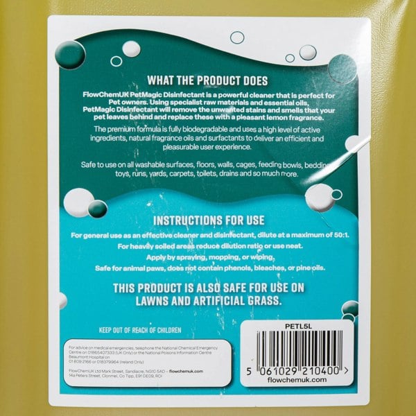 Samuel Alexander 5 Litre Lemon Scented Pet Disinfectant Cleaner