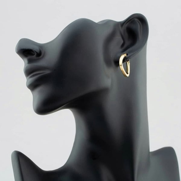 T. H. Baker 9ct Yellow Gold Triangular Creole Hoop Earrings 1.52.9679