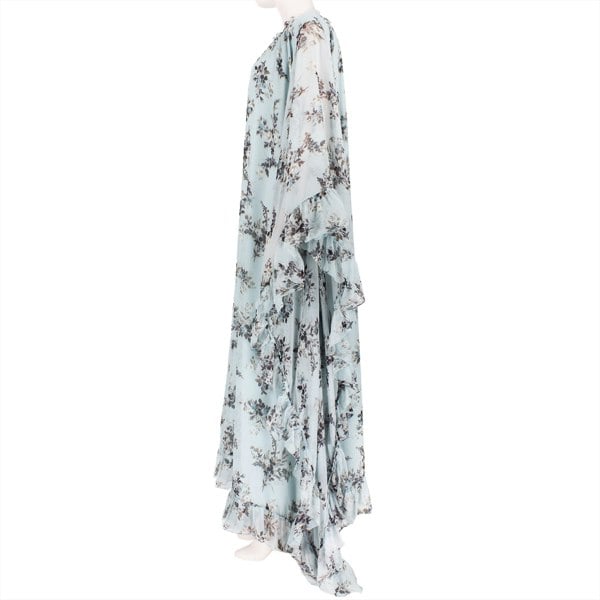 Erdem Darance floral maxi dress in a pale blue silk chiffon