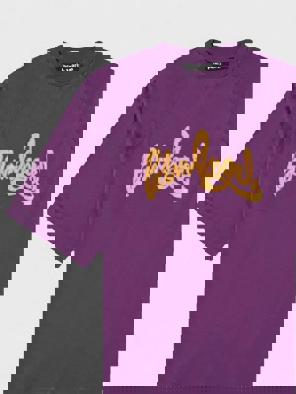 Palm Angels Seasonal Logo Raglan Over Tee Purple