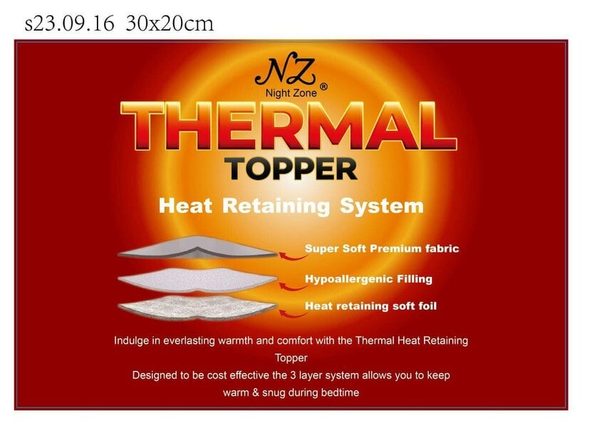 Night Zone Self Heating Thermal Mattress Topper – Warm Winter Comfort Bedding