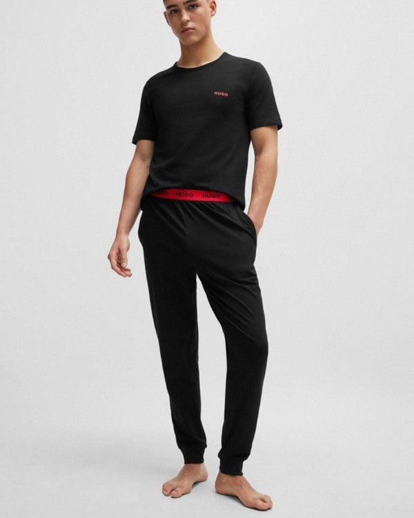 HUGO Mens  Three-Pack of Underwear T-Shirts in Cotton with Logos NOS - Black 001