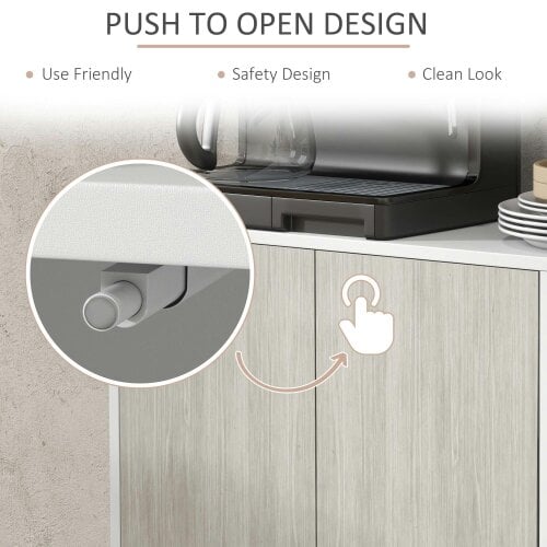 Wyld Haus Sosule White and Grey Sideboard With 4 Doors and 2 Shelves
