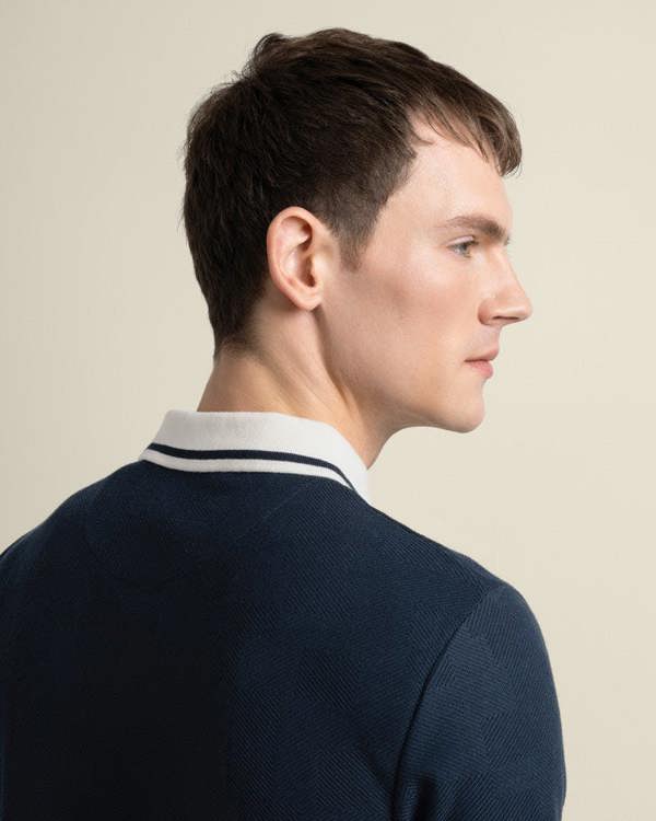 Larsson & Co Anders - Geometric Jacquard Polo Shirt