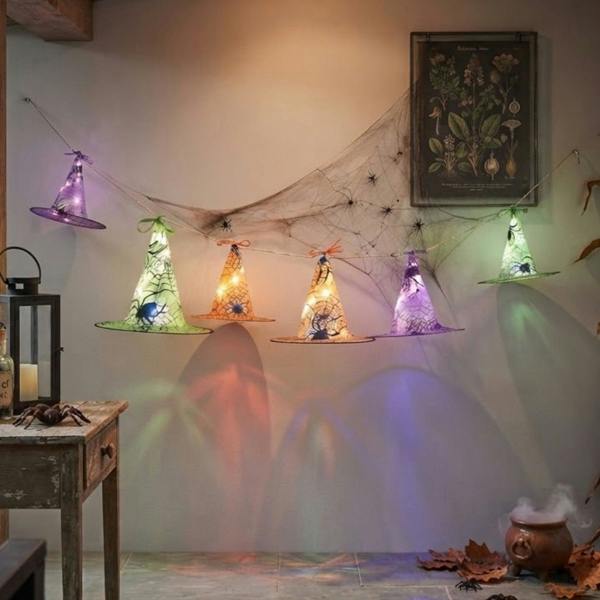 Garden Greatness Hanging Light Up Spider Witch Hats