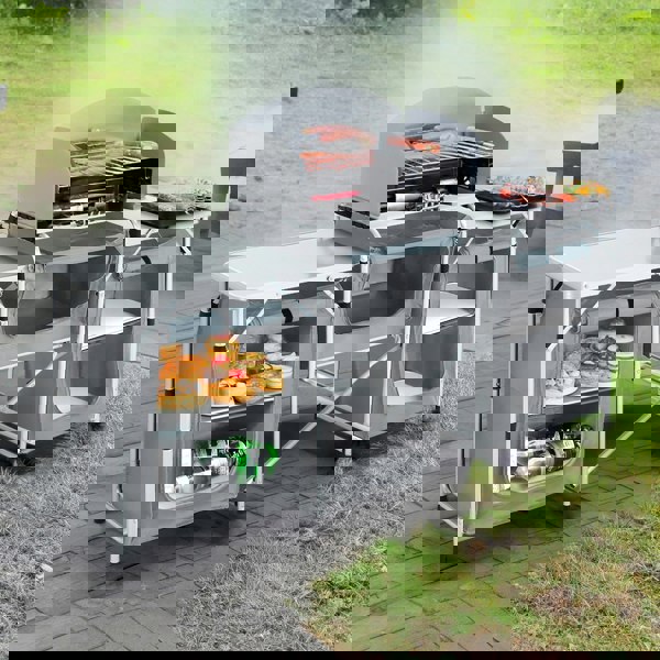 Foldable Camping Kitchen Stand with Wind Shield