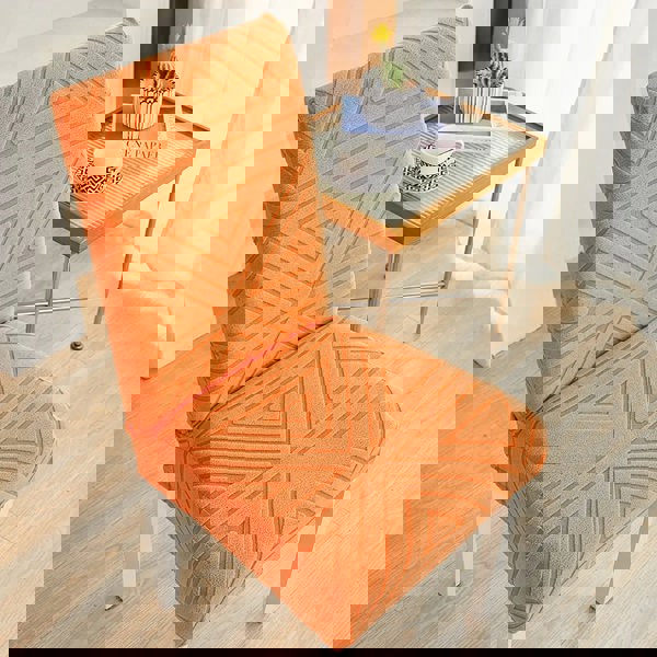 Anyseat Chair Cover Orange Triangular Design with Elastic Material for Dining Room Kitchen Wedding Hotel Banquet Restaurant