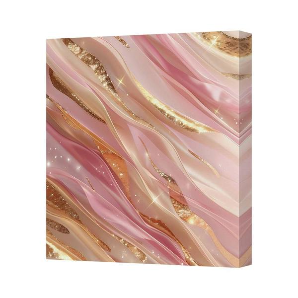 Benjamin Tate Design Pink Gold Abstract Canvas Art Print Contemporary Gallery Wrapped UK Made