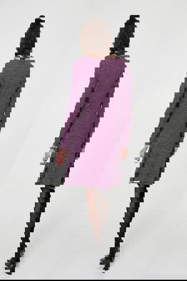 Purple | Ruched Button Detail Short Shift Dress
