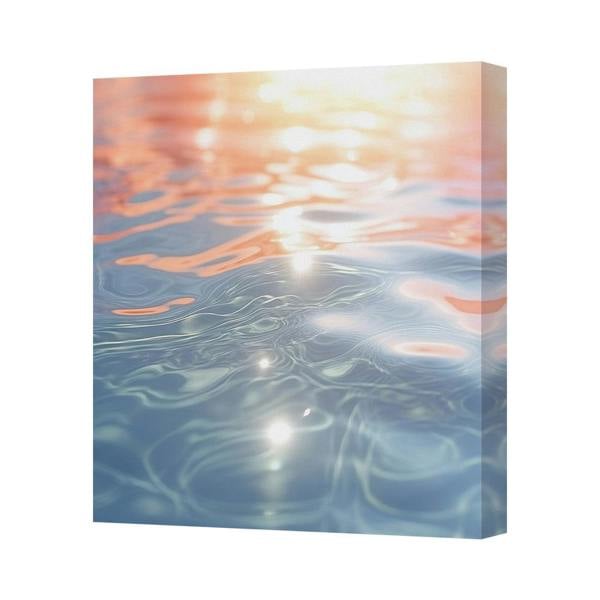 Benjamin Tate Design Sunset Water Ripple Canvas Art Print With Deep Wooden Frame