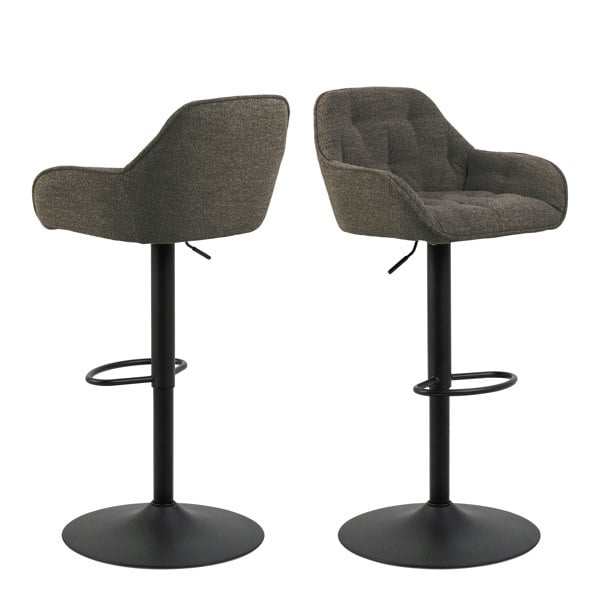 Furniture To Go Brooke Swivel Bar Stool with Height Adjustable Function in Taupe Set of 2