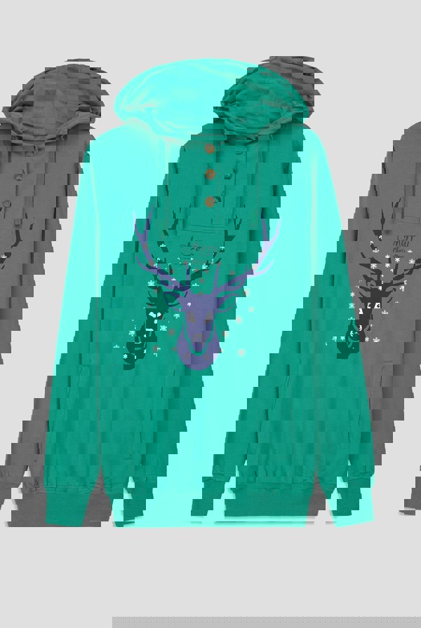 ENORSIA Womens Festive Reindeer Hoodie