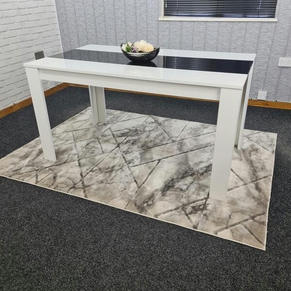 Kosy Koala Dining Table Wood Kitchen Place for 4 Seats, Dining Table Only (White and Black H 75 x L 117 x W 77 cm)