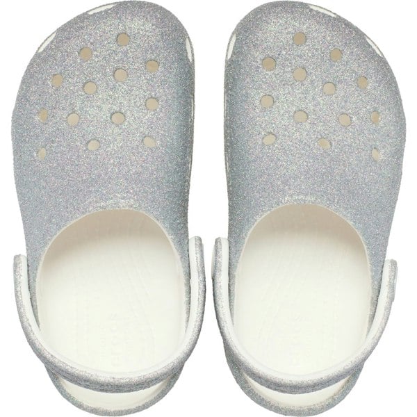 Crocs Classic Glitter Clog Thermoplastic White Loafers