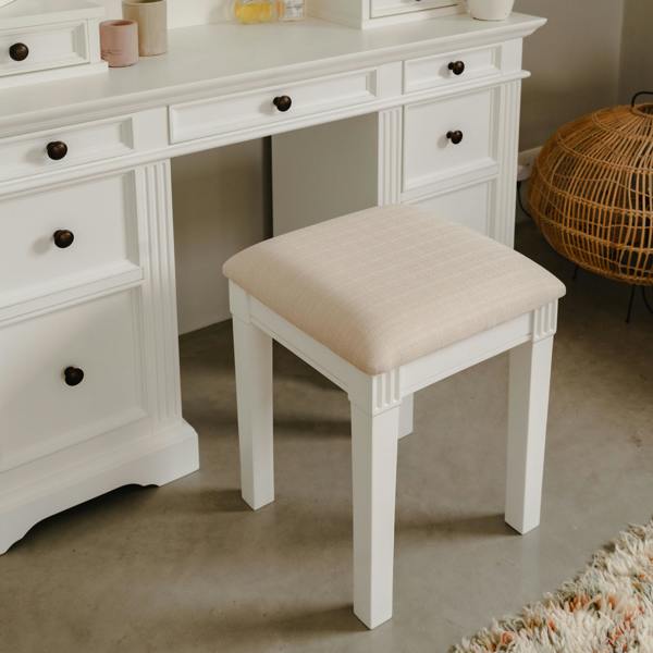 Statement Furniture Gainsborough Upholstered Stool Dressing Table Cushion Seat Assembled