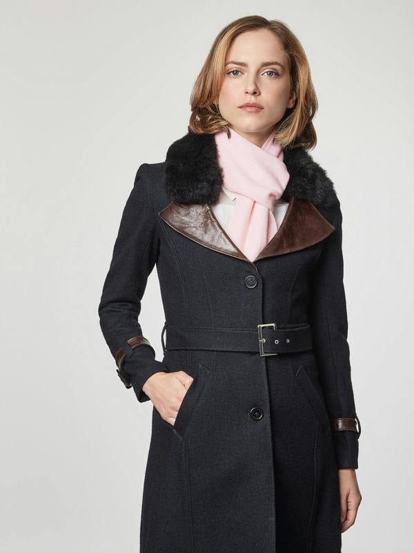 Serran London Pink Merino Slant Scarf
