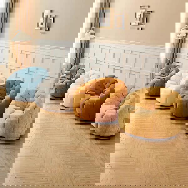 Arsav Pumpkin Armchair, White Boucle-Sofas-Weilai Concept-Weilai Concept