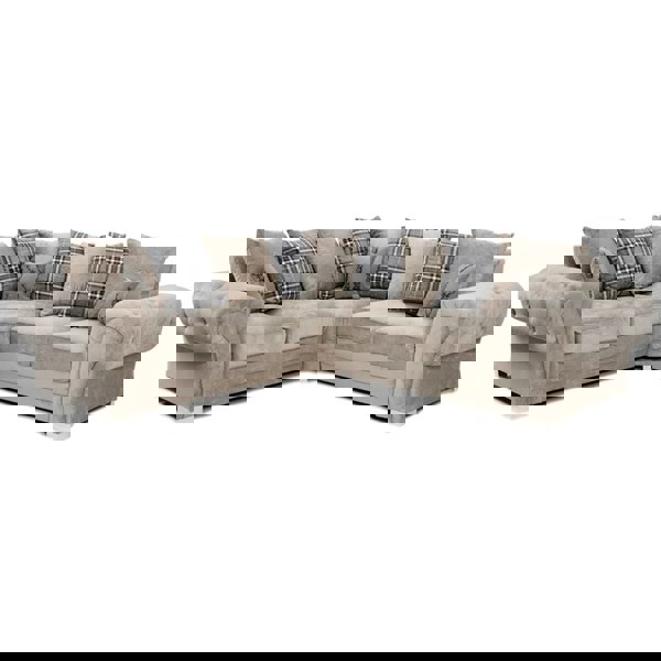 Furnishings For Less Milan Chesterfield Fabric 5 Seater Corner Sofa - Scatter Back