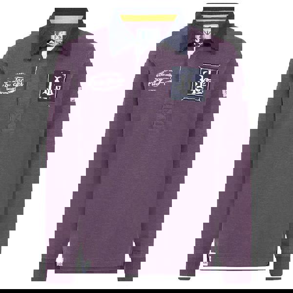 Lazy Jacks Boys Contrast Collar Rugby Shirt - Grape