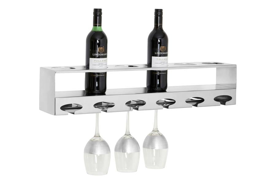 Interiors by Premier Novo 6 Bottle Silver Finish Wine Rack