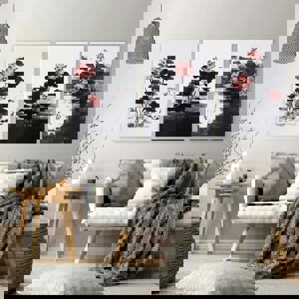 Living Room Canvas | Set of 3 Asian Inspired Wall art Prints