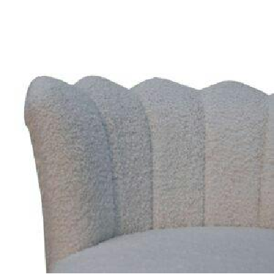 Wyld Haus Sarlat White Boucle Scalloped Cosy Swivel Chair With Brass Base