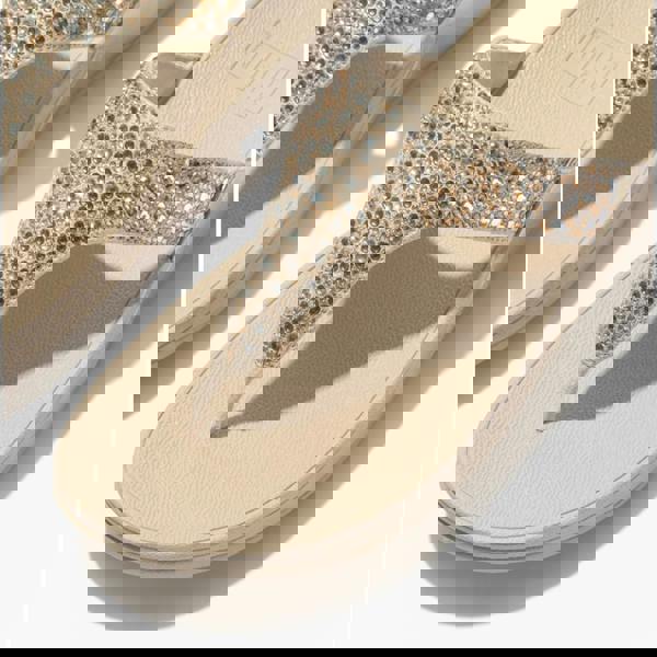 FitFlop FitFlop LULU CRYSTAL Womens Toe-Post Sandals Platino