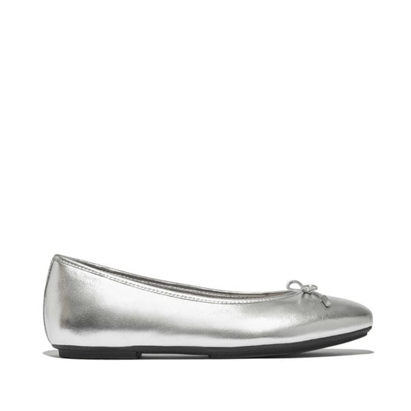 FitFlop DELICATO BOW SOFT Womens Ballet Flats Silver